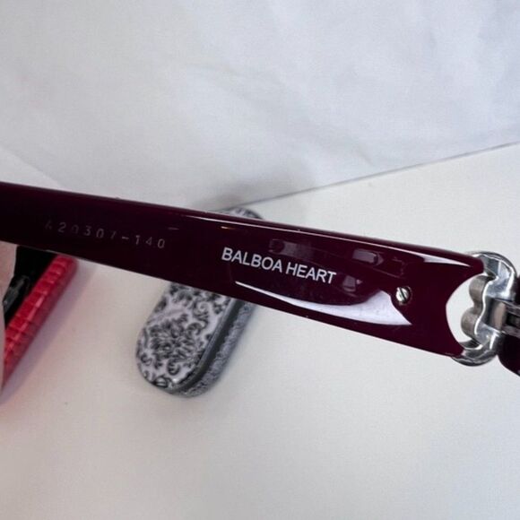 Brighton Burgundy Balboa Heart + 2.5 Optical Frame Readers Eye Glasses w/ Case - Picture 8 of 11